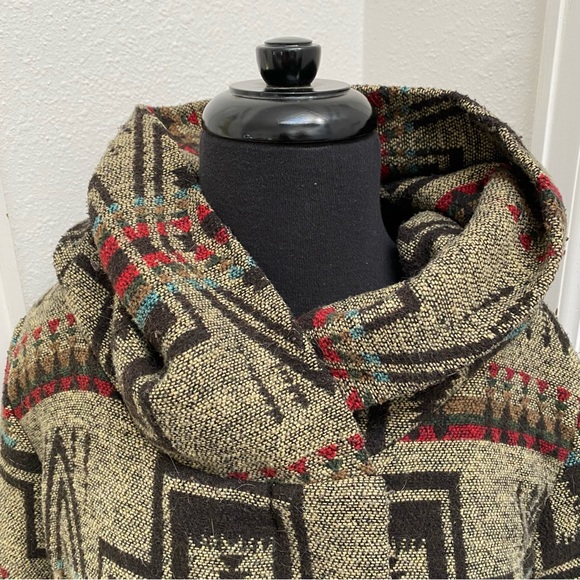 * Beautiful Southwestern Style Mossimo Coat With Hood Size L - Picture 3 of 11
